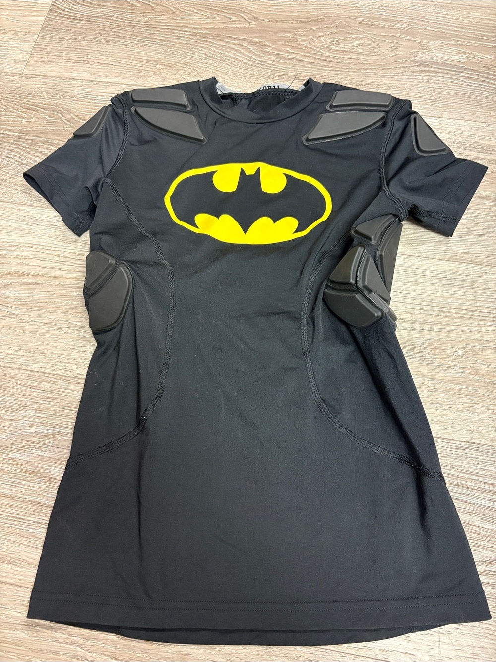 Under Armour football padded Batman Kids Black and Yellow shirt